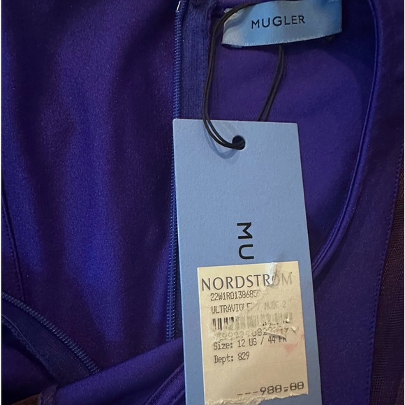 MUGLER Tule Illusion Paneled Angular Mini Dress - Picture 8 of 9